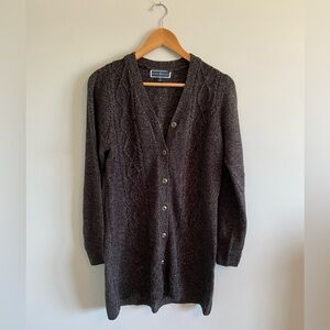 Karen Scott Black and Gray Long Cardigan Sweater
